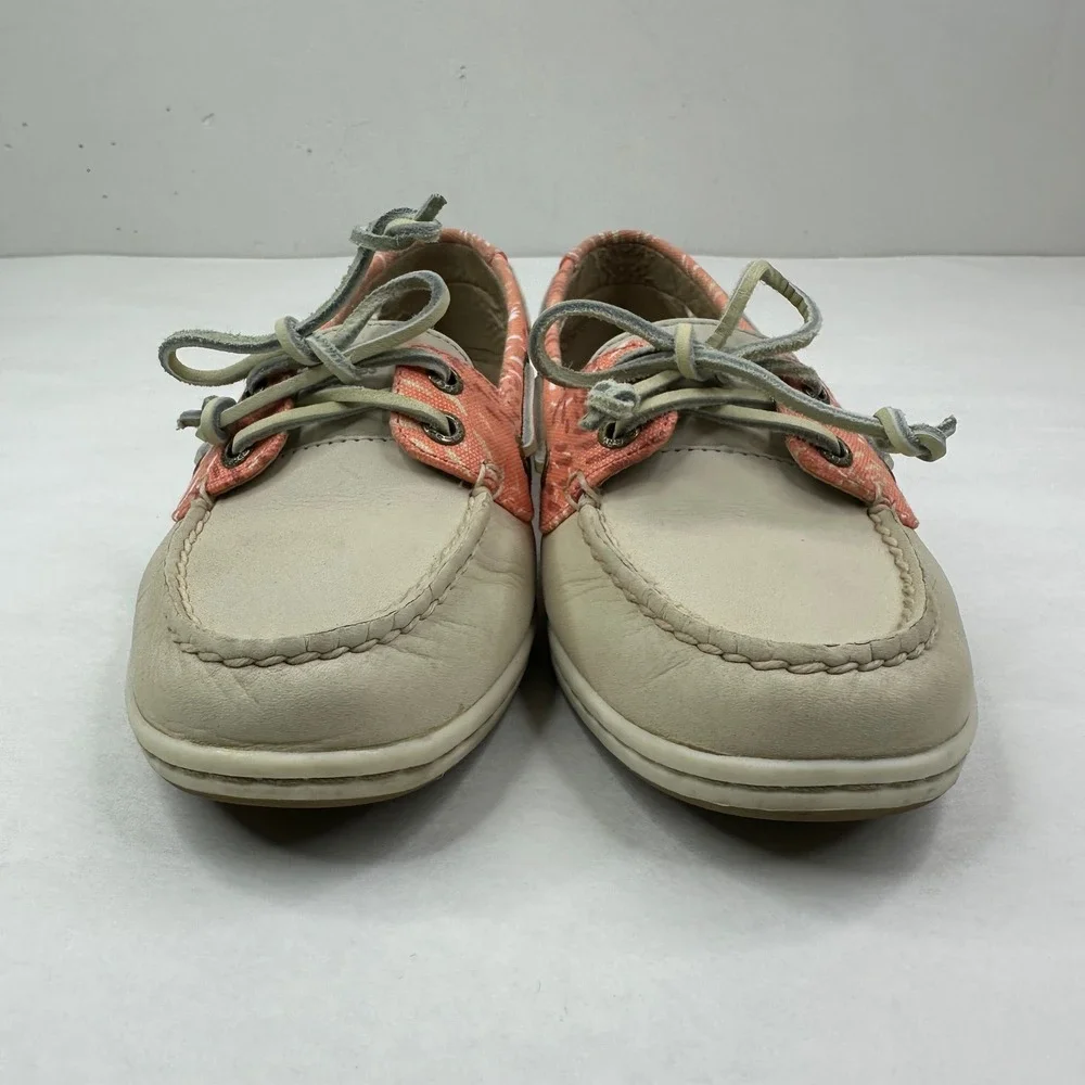 Sperry Womens Firefish Ivory Coral Boat Shoes 8.5 M‎ Leather Mesh
